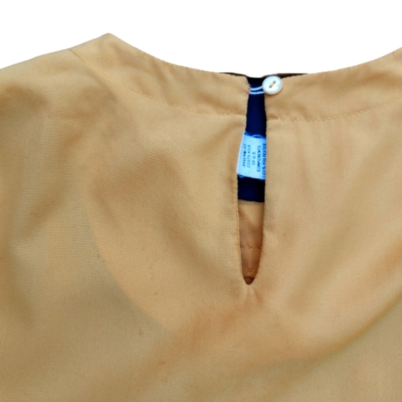 Vintage JONQUIL By Judy Bond Mustard Long Sleeve Blouse ♥️ - Picture 6 of 6